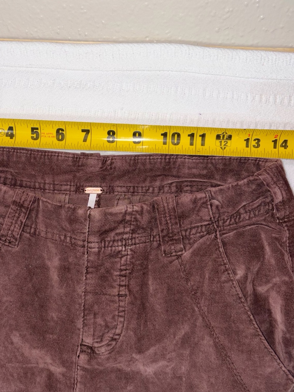 Free People Hard Crushin Plush Cargo Pants Womens Size 4 Brown Velvet Utility - Picture 12 of 14